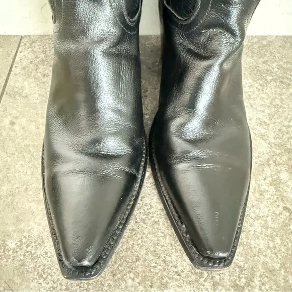 Dan Post Women DP3200 Maria Black Leather Snip Toe Boots Women’s 7 1/2