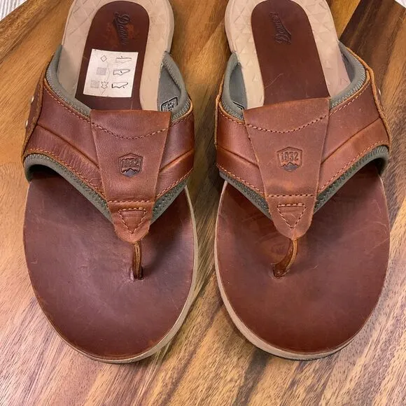 Danner Men's Size 11 Barley Brown Leather Lost Coast Sandals Flip Flops Slides