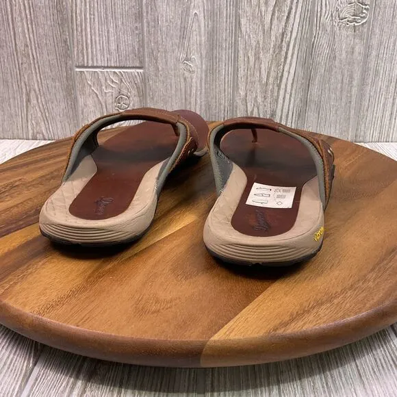 Danner Men's Size 11 Barley Brown Leather Lost Coast Sandals Flip Flops Slides