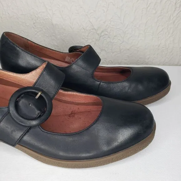 Dansko Mary Jane Brandy Shoes Black Leather Waterproof Womens Size EU 40 US 10