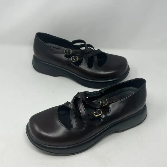 Dansko Myla shoes dark brown strappy 41