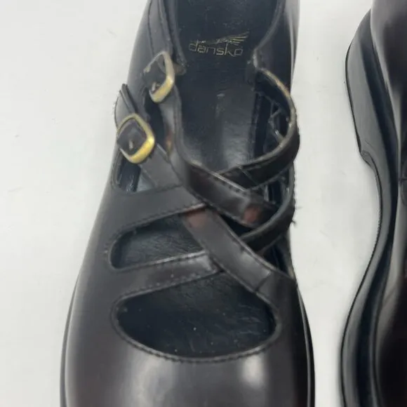 Dansko Myla shoes dark brown strappy 41