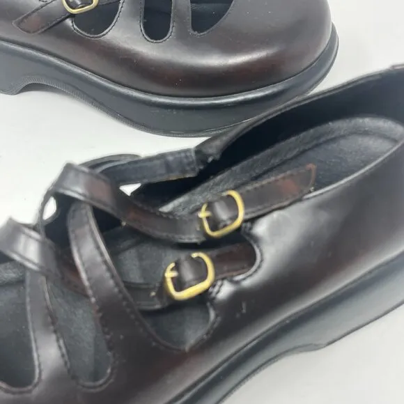 Dansko Myla shoes dark brown strappy 41