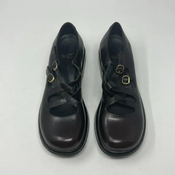 Dansko Myla shoes dark brown strappy 41