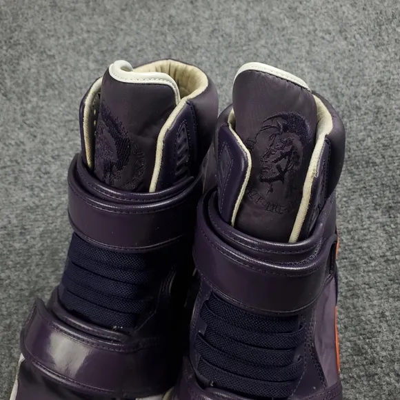Diesel Im Pression Purple Strap Sneakers Mens 9.5 Rare Y2K High Tops Archive