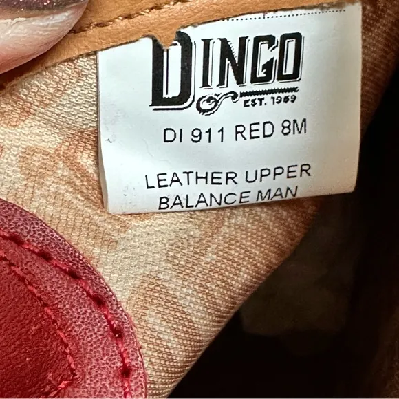 Dingo Lady’s Night Red Leather w/ Fringe Heeled Boots NWOT