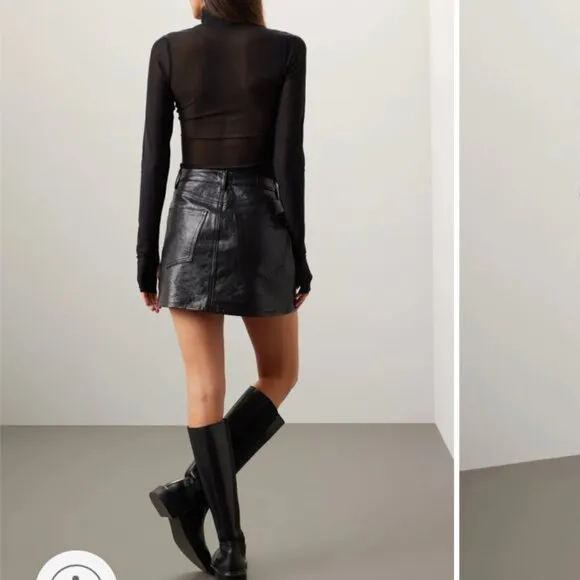 DL1961 Leather Mini Skirt Alma 28
