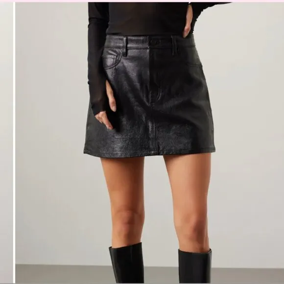 DL1961 Leather Mini Skirt Alma 28