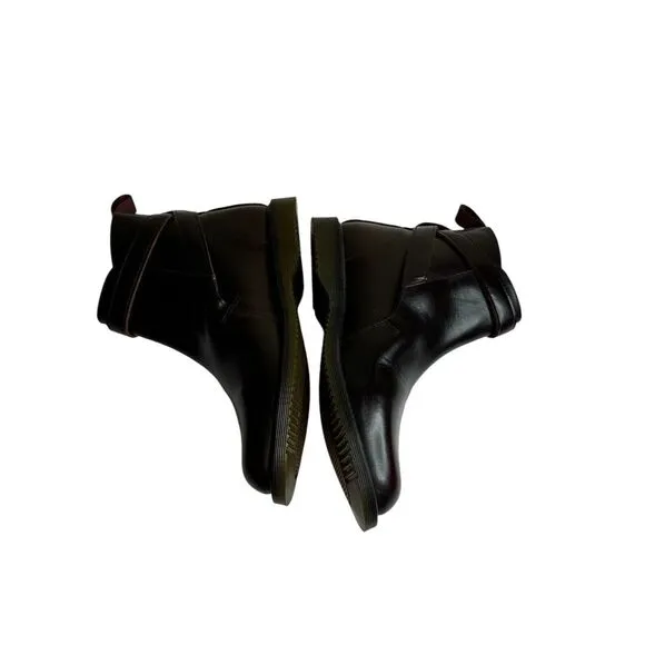 Doc Dr. Marten Womens Boots Teresa Ankle‎ Cherry Red Rub Leather Chunky Sz 9