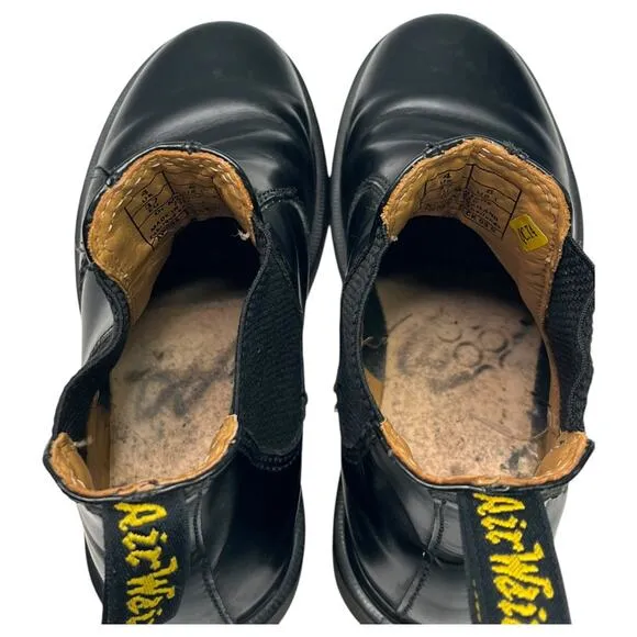 Doc Martens Boots Womens 6 Black Leather Chelsea AirWair Ankle Smooth 2976