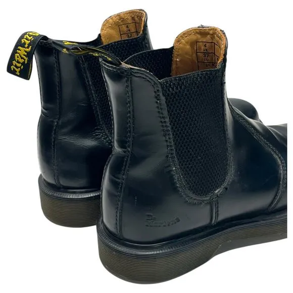 Doc Martens Boots Womens 6 Black Leather Chelsea AirWair Ankle Smooth 2976