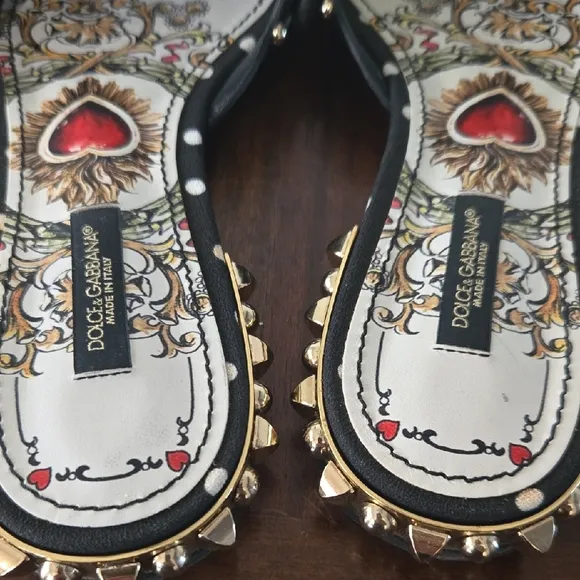 Dolce &amp; Gabbana Black and White Polka Dot Sandals