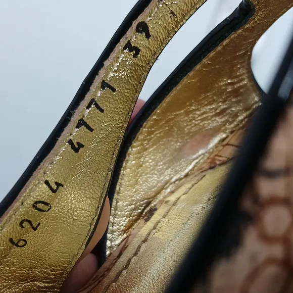 Dolce &amp; Gabbana Tan &amp; Black Cork Style High Heel Strap Sandal  8/39