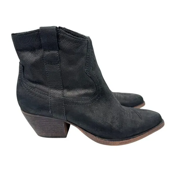 Dolce Vita Silma black leather western zip ankle boots 7.5