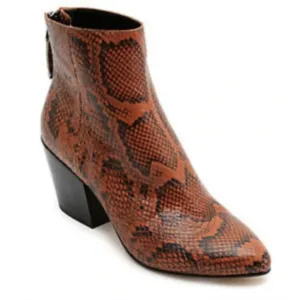 Dolce Vita Snakeskin Leather Ankle Boots