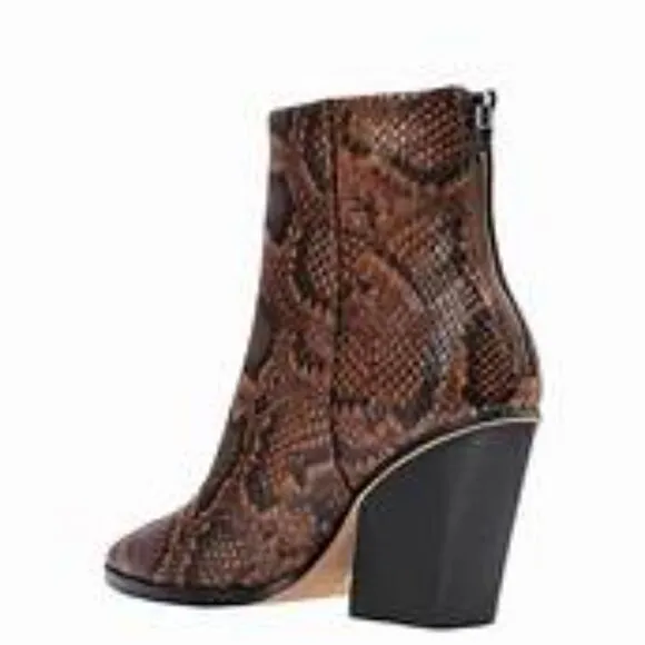 Dolce Vita Snakeskin Leather Ankle Boots