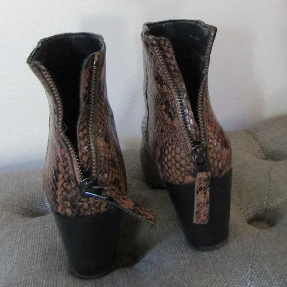 Dolce Vita Snakeskin Leather Ankle Boots