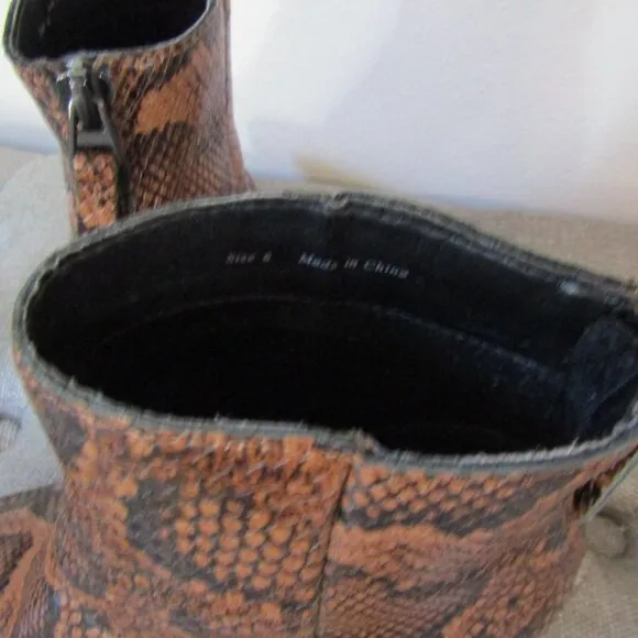 Dolce Vita Snakeskin Leather Ankle Boots