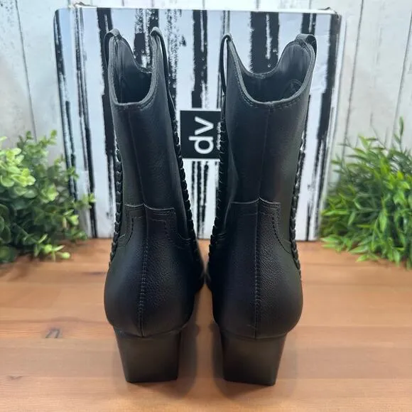 Dolce Vita Women's Kellar Black Western Ankle Boots Size 11