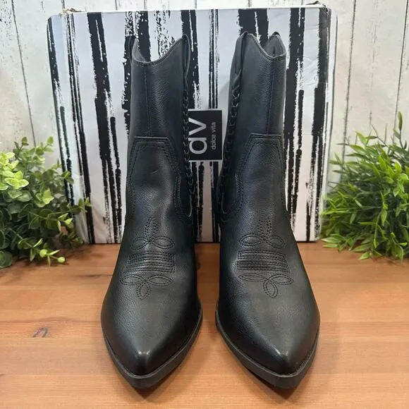 Dolce Vita Women's Kellar Black Western Ankle Boots Size 11