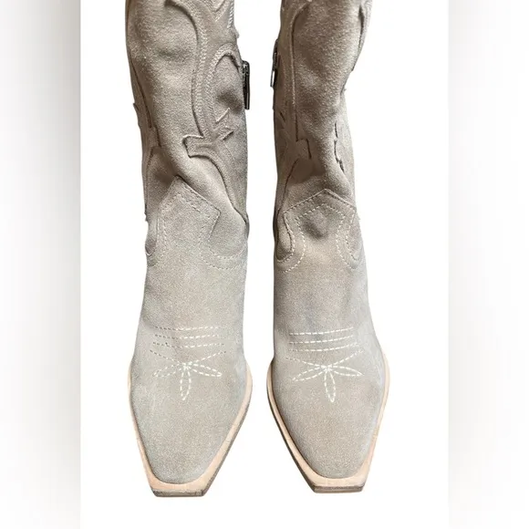 DOLCE VITA WOMEN'S SAMARE SUEDE‎ WESTERN STYLE TALL BOOTS TAUPE  SZ 5