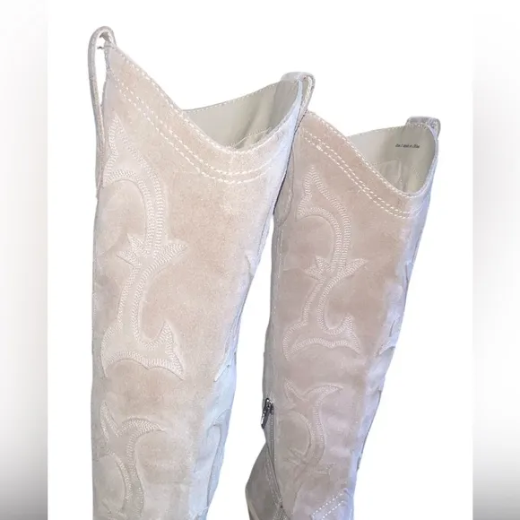 DOLCE VITA WOMEN'S SAMARE SUEDE‎ WESTERN STYLE TALL BOOTS TAUPE  SZ 5