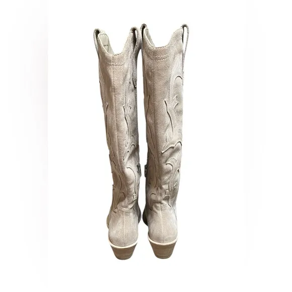 DOLCE VITA WOMEN'S SAMARE SUEDE‎ WESTERN STYLE TALL BOOTS TAUPE  SZ 5