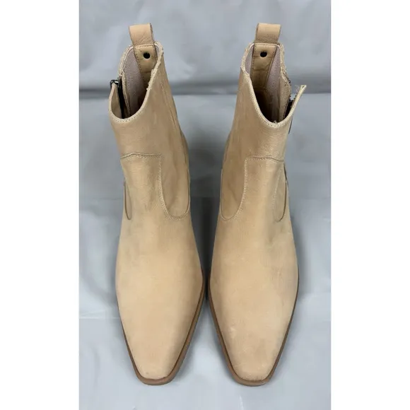 Donald Pliner Banks Ankle Boots Women's Size 8 Tan Leather Nubuck Western Boho