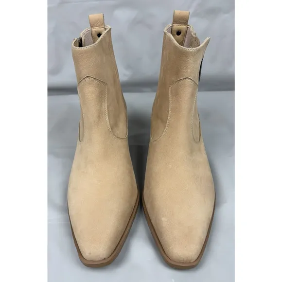 Donald Pliner Banks Ankle Boots Women's Size 8 Tan Leather Nubuck Western Boho