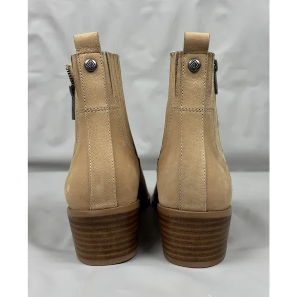 Donald Pliner Banks Ankle Boots Women's Size 8 Tan Leather Nubuck Western Boho