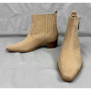 Donald Pliner Banks Ankle Boots Women's Size 8 Tan Leather Nubuck Western Boho