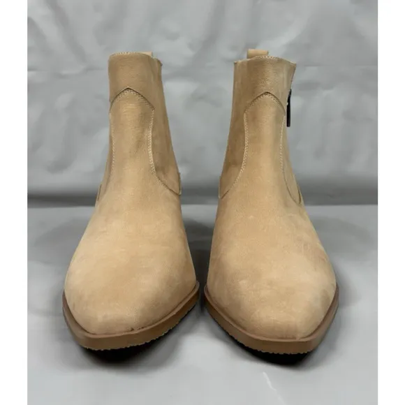 Donald Pliner Banks Ankle Boots Women's Size 8 Tan Leather Nubuck Western Boho