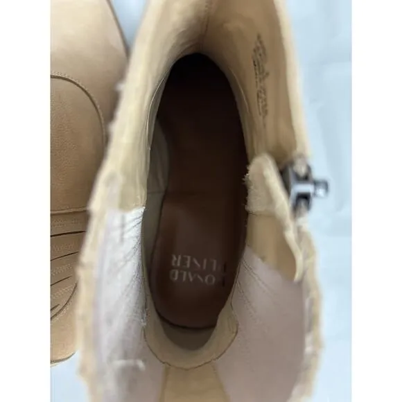 Donald Pliner Banks Ankle Boots Women's Size 8 Tan Leather Nubuck Western Boho