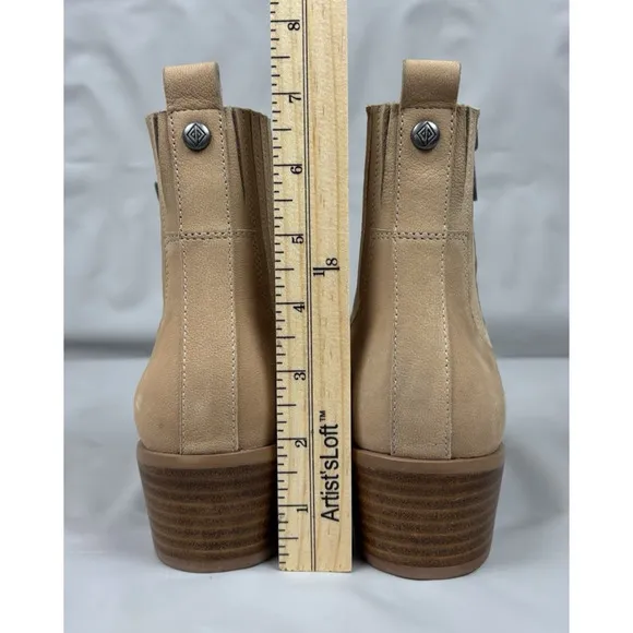 Donald Pliner Banks Ankle Boots Women's Size 8 Tan Leather Nubuck Western Boho