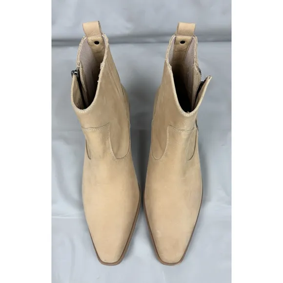 Donald Pliner Banks Ankle Boots Women's Size 8 Tan Leather Nubuck Western Boho
