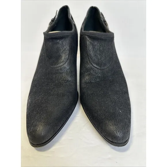 Donald Pliner Women's Black Suede/leather Pointed Toe Heel Ankle Boots  Size 9.5