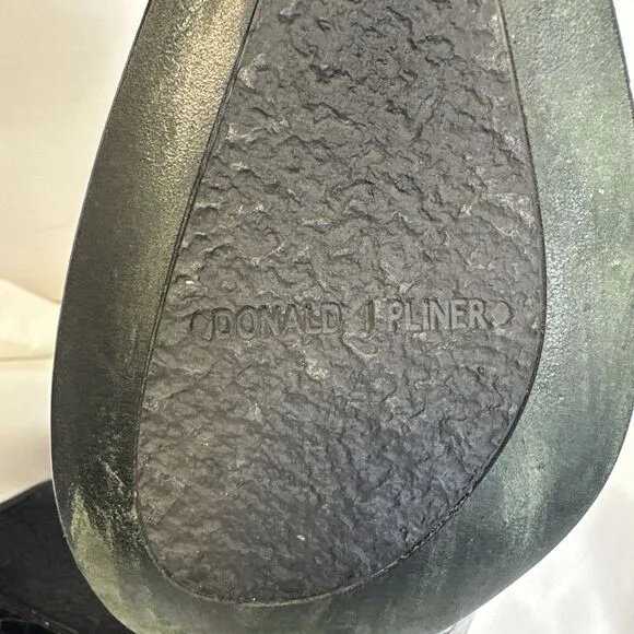 Donald Pliner Women's Black Suede/leather Pointed Toe Heel Ankle Boots  Size 9.5