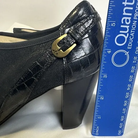 Donald Pliner Women's Black Suede/leather Pointed Toe Heel Ankle Boots  Size 9.5