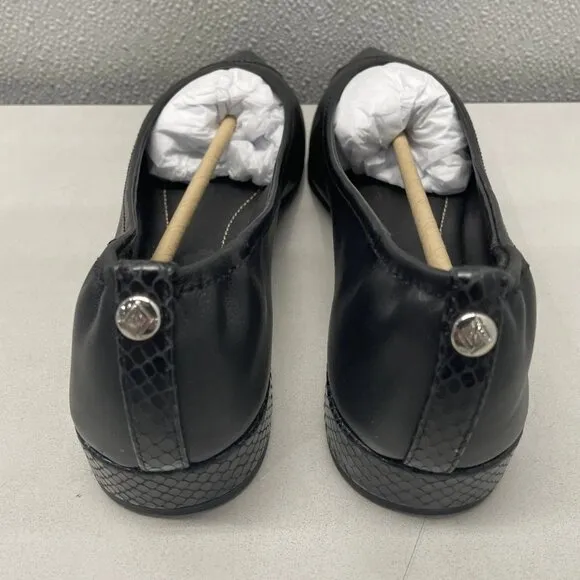 Donald Pliner Women’s Ladonna08 Ballerina Flats Black Size 9M Leather Slip-On