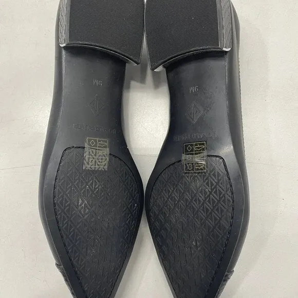Donald Pliner Women’s Ladonna08 Ballerina Flats Black Size 9M Leather Slip-On