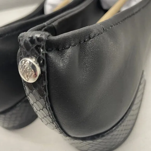 Donald Pliner Women’s Ladonna08 Ballerina Flats Black Size 9M Leather Slip-On