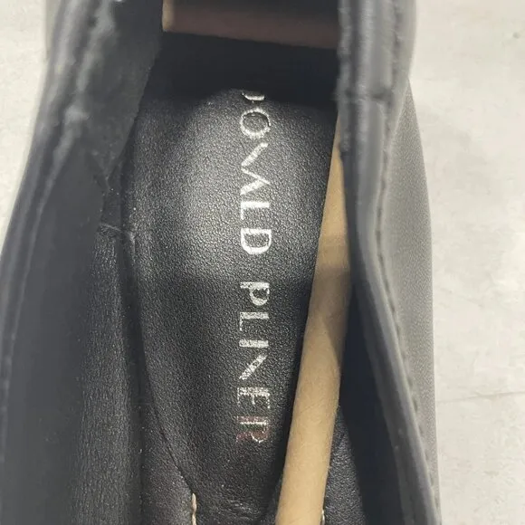 Donald Pliner Women’s Ladonna08 Ballerina Flats Black Size 9M Leather Slip-On