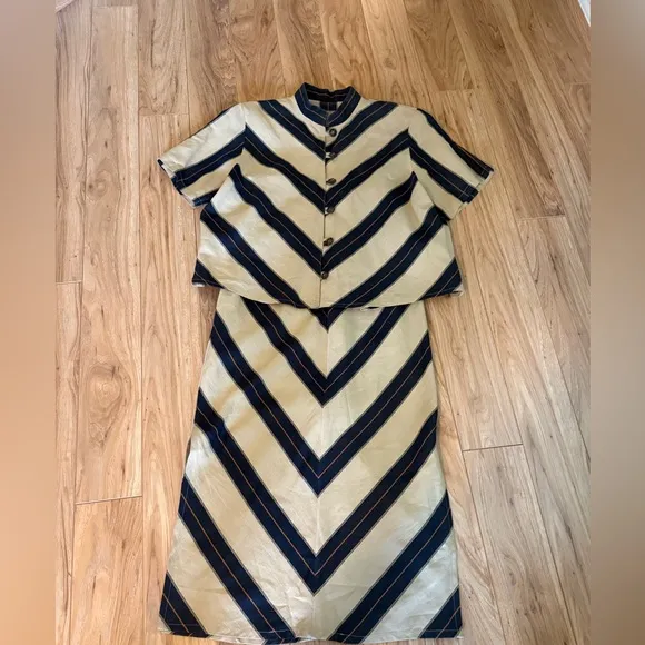 Double D Ranch Wear Matching Top &amp; Skirt Set Women Top XS 44 Bust Skirt Waist 29