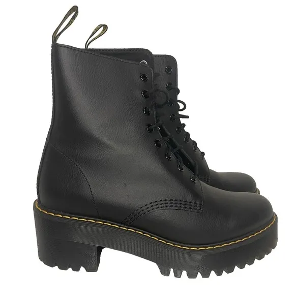 Dr Doc Martens Shriver Hi Lace Up Leather Grunge Combat Platform Boot Women's 10