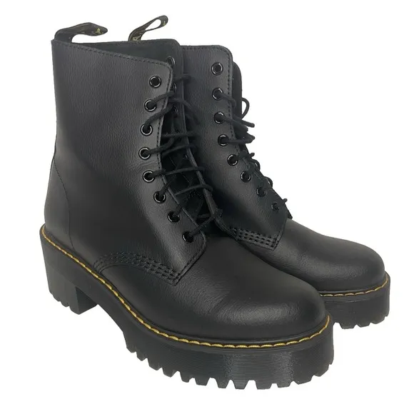Dr Doc Martens Shriver Hi Lace Up Leather Grunge Combat Platform Boot Women's 10