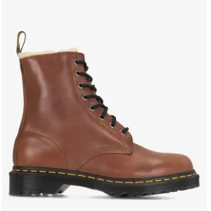 Dr. Martens‎ 1460 Serena Saddle Tan Faux Fur-Lined lace up Leather Boots size 10