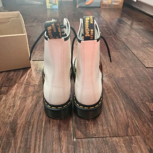 Dr. Martens 1460 W Boots Womens 8 White Combat Boots