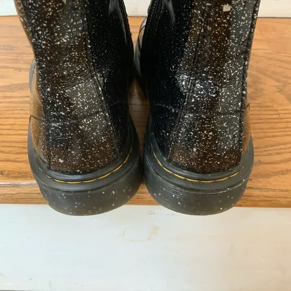 Dr. Martens 1460J Cosmic Glitter Sparkles Black Ankle Zip Boots Youth Sz 2