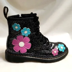 Dr. Martens 1460J Floral Glitter Patent Leather Lace-up boots (size 3)