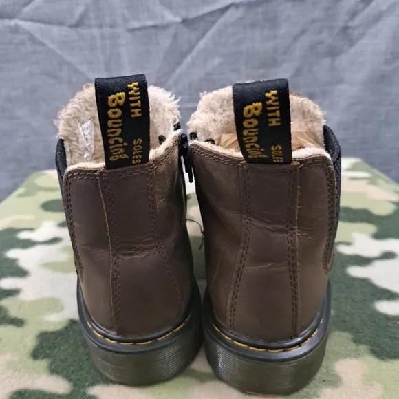 Dr Martens 2976 Leonore J Brown Leather Side ZIp Ankle Boots Size 5 Women